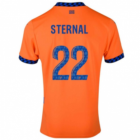 Kandiny Niño Camiseta Enzo Sternal #22 Naranja Azul Oscuro Equipación Tercera 2024/25 La Camisa Chile