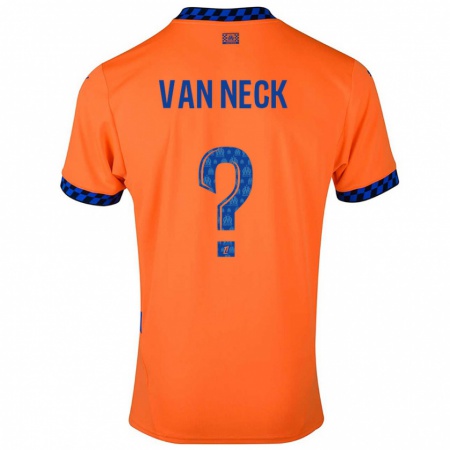 Kandiny Niño Camiseta Jelle Van Neck #0 Naranja Azul Oscuro Equipación Tercera 2024/25 La Camisa Chile