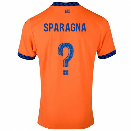 Kandiny Niño Camiseta Stéphane Sparagna #0 Naranja Azul Oscuro Equipación Tercera 2024/25 La Camisa Chile