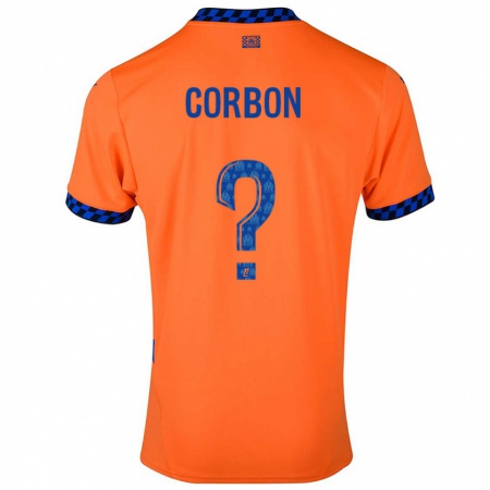 Kandiny Niño Camiseta Max Corbon #0 Naranja Azul Oscuro Equipación Tercera 2024/25 La Camisa Chile