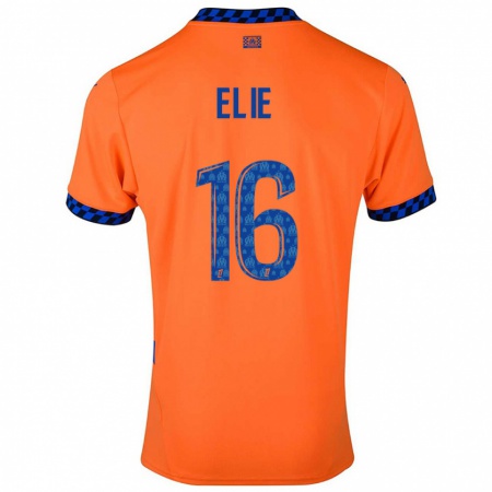 Kandiny Niño Camiseta Anaïs Elie #16 Naranja Azul Oscuro Equipación Tercera 2024/25 La Camisa Chile