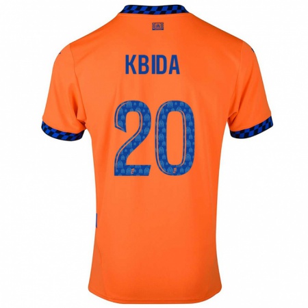 Kandiny Niño Camiseta Inès Kbida #20 Naranja Azul Oscuro Equipación Tercera 2024/25 La Camisa Chile