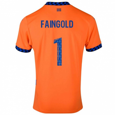 Kandiny Niño Camiseta Abbie Faingold #1 Naranja Azul Oscuro Equipación Tercera 2024/25 La Camisa Chile