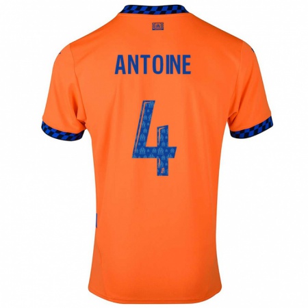 Kandiny Niño Camiseta Maud Antoine #4 Naranja Azul Oscuro Equipación Tercera 2024/25 La Camisa Chile