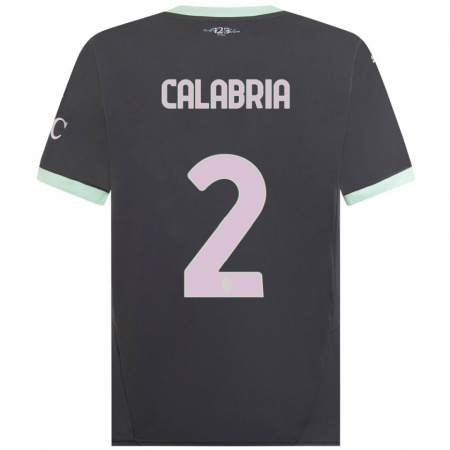 Kandiny Niño Camiseta Davide Calabria #2 Gris Equipación Tercera 2024/25 La Camisa Chile