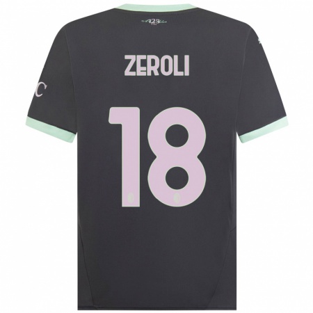 Kandiny Niño Camiseta Kevin Zeroli #18 Gris Equipación Tercera 2024/25 La Camisa Chile