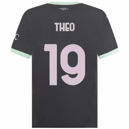 Kandiny Niño Camiseta Theo Hernández #19 Gris Equipación Tercera 2024/25 La Camisa Chile