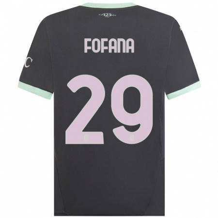 Kandiny Niño Camiseta Youssouf Fofana #29 Gris Equipación Tercera 2024/25 La Camisa Chile