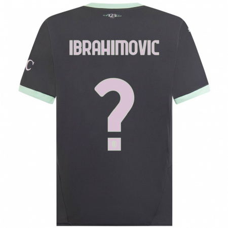 Kandiny Niño Camiseta Vincent Ibrahimovic #0 Gris Equipación Tercera 2024/25 La Camisa Chile