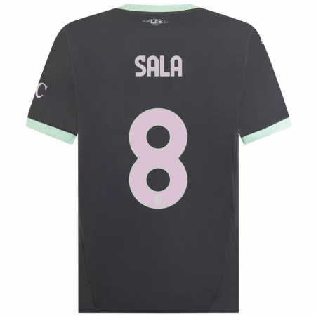 Kandiny Niño Camiseta Emanuele Sala #8 Gris Equipación Tercera 2024/25 La Camisa Chile