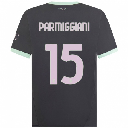 Kandiny Niño Camiseta Pietro Parmiggiani #15 Gris Equipación Tercera 2024/25 La Camisa Chile