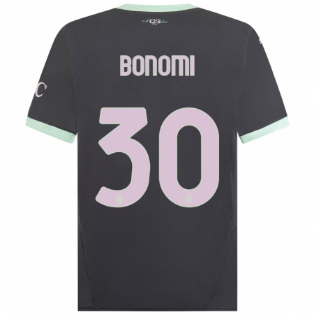 Kandiny Niño Camiseta Alessandro Bonomi #30 Gris Equipación Tercera 2024/25 La Camisa Chile