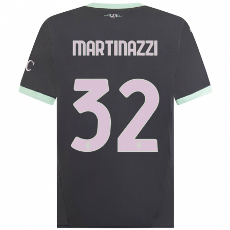 Kandiny Niño Camiseta Luca Martinazzi #32 Gris Equipación Tercera 2024/25 La Camisa Chile