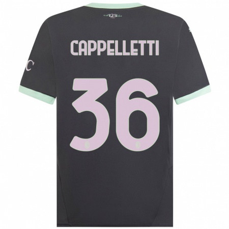 Kandiny Niño Camiseta Mattia Cappelletti #36 Gris Equipación Tercera 2024/25 La Camisa Chile