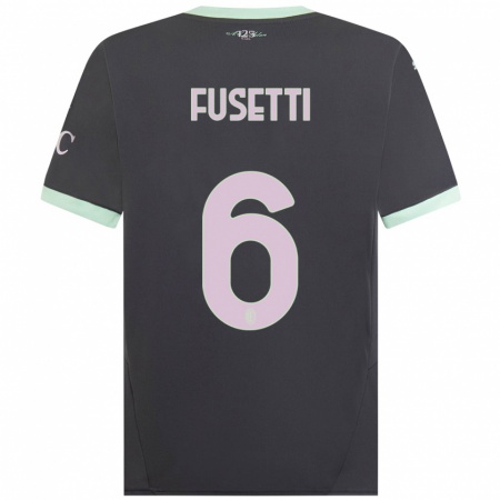 Kandiny Niño Camiseta Laura Fusetti #6 Gris Equipación Tercera 2024/25 La Camisa Chile