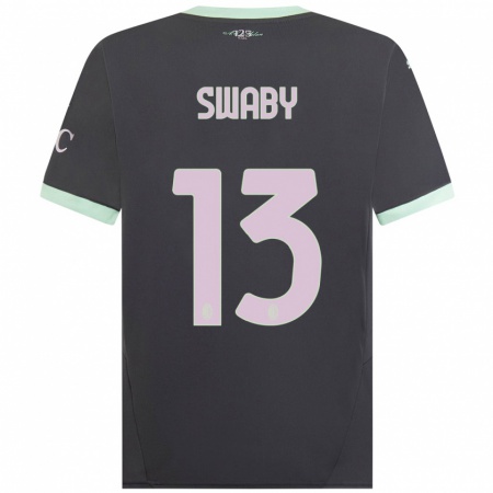 Kandiny Niño Camiseta Allyson Swaby #13 Gris Equipación Tercera 2024/25 La Camisa Chile