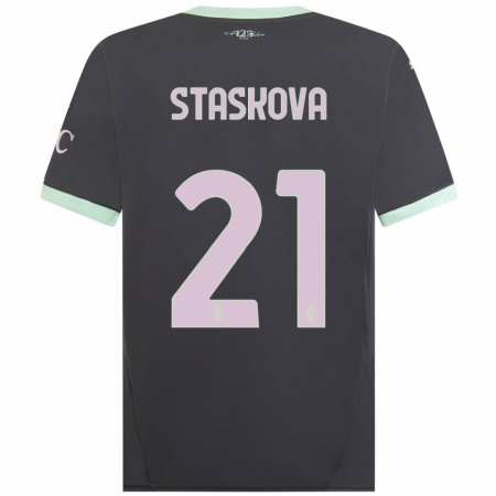 Kandiny Niño Camiseta Andrea Stašková #21 Gris Equipación Tercera 2024/25 La Camisa Chile