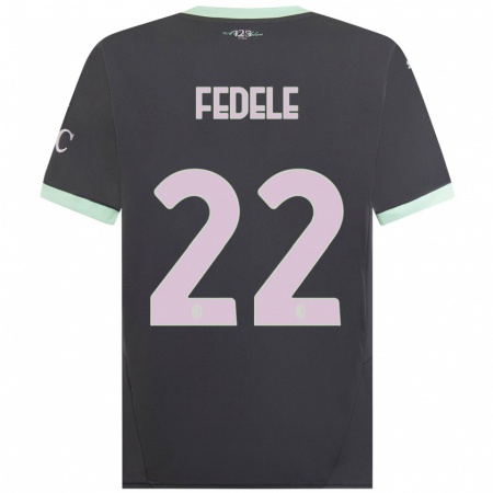 Kandiny Niño Camiseta Noemi Fedele #22 Gris Equipación Tercera 2024/25 La Camisa Chile