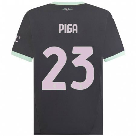 Kandiny Niño Camiseta Julie Piga #23 Gris Equipación Tercera 2024/25 La Camisa Chile