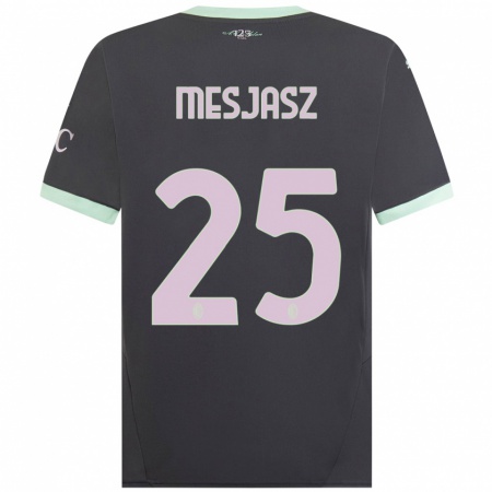 Kandiny Niño Camiseta Małgorzata Mesjasz #25 Gris Equipación Tercera 2024/25 La Camisa Chile