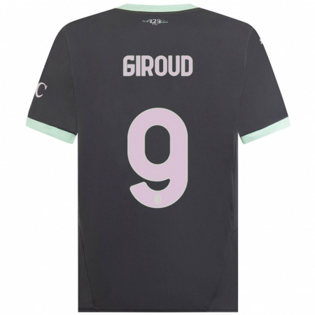 Kandiny Niño Camiseta Olivier Giroud #9 Gris Equipación Tercera 2024/25 La Camisa Chile