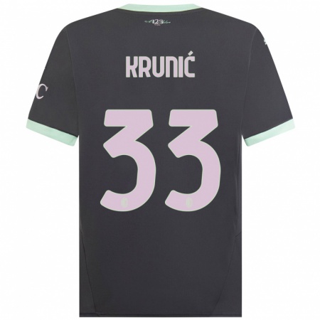 Kandiny Niño Camiseta Rade Krunic #33 Gris Equipación Tercera 2024/25 La Camisa Chile