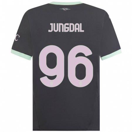 Kandiny Niño Camiseta Andreas Jungdal #96 Gris Equipación Tercera 2024/25 La Camisa Chile