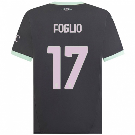 Kandiny Niño Camiseta Christian Foglio #17 Gris Equipación Tercera 2024/25 La Camisa Chile