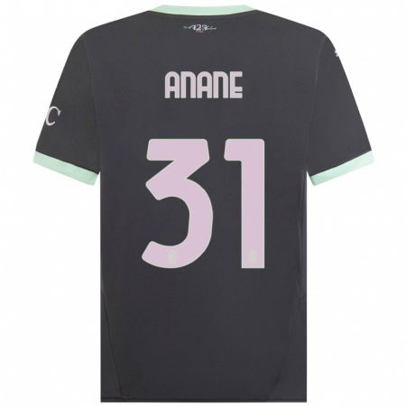 Kandiny Niño Camiseta Emmanuel Anane #31 Gris Equipación Tercera 2024/25 La Camisa Chile