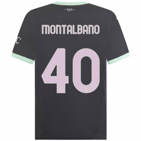 Kandiny Niño Camiseta Nicolo Montalbano #40 Gris Equipación Tercera 2024/25 La Camisa Chile