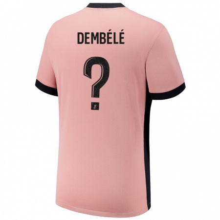 Kandiny Niño Camiseta Omar Dembélé #0 Rosa Óxido Equipación Tercera 2024/25 La Camisa Chile