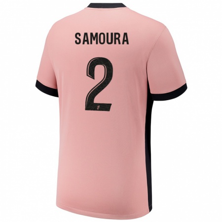 Kandiny Niño Camiseta Thiniba Samoura #2 Rosa Óxido Equipación Tercera 2024/25 La Camisa Chile