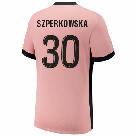 Kandiny Niño Camiseta Oliwia Szperkowska #30 Rosa Óxido Equipación Tercera 2024/25 La Camisa Chile