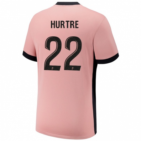 Kandiny Niño Camiseta Oceane Hurtre #22 Rosa Óxido Equipación Tercera 2024/25 La Camisa Chile