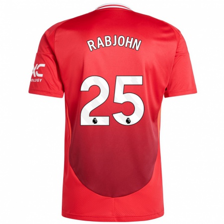 Kandiny Hombre Camiseta Evie Rabjohn #25 Rojo Brillante 1ª Equipación 2024/25 La Camisa Chile