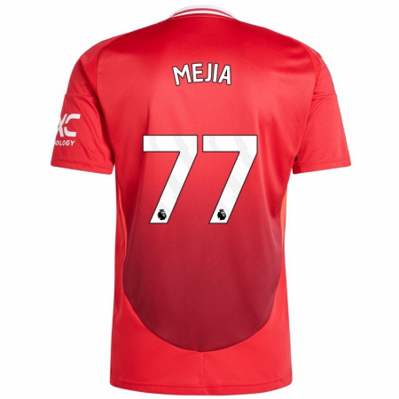 Kandiny Hombre Camiseta Mateo Mejia #77 Rojo Brillante 1ª Equipación 2024/25 La Camisa Chile