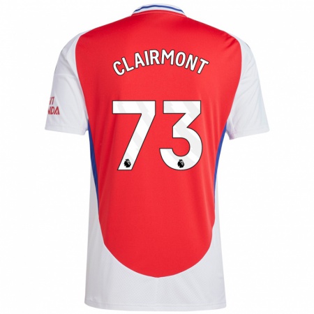 Kandiny Hombre Camiseta Reece Clairmont #73 Rojo Blanco 1ª Equipación 2024/25 La Camisa Chile