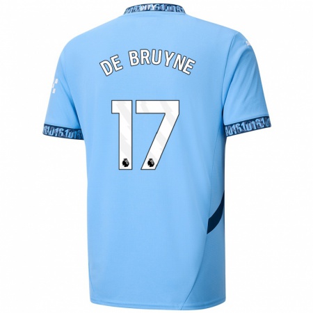 Kandiny Hombre Camiseta Kevin De Bruyne #17 Azul Marino 1ª Equipación 2024/25 La Camisa Chile