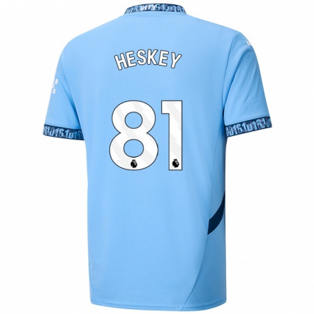 Kandiny Hombre Camiseta Jaden Heskey #81 Azul Marino 1ª Equipación 2024/25 La Camisa Chile