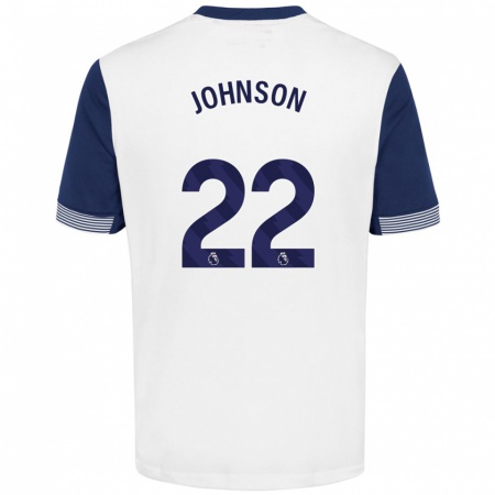 Kandiny Hombre Camiseta Brennan Johnson #22 Blanco Azul 1ª Equipación 2024/25 La Camisa Chile