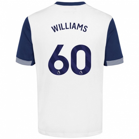 Kandiny Hombre Camiseta Jaden Williams #60 Blanco Azul 1ª Equipación 2024/25 La Camisa Chile