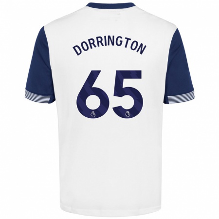 Kandiny Hombre Camiseta Alfie Dorrington #65 Blanco Azul 1ª Equipación 2024/25 La Camisa Chile