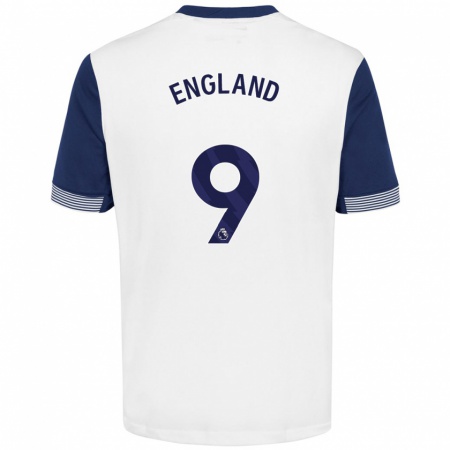 Kandiny Hombre Camiseta Bethany England #9 Blanco Azul 1ª Equipación 2024/25 La Camisa Chile