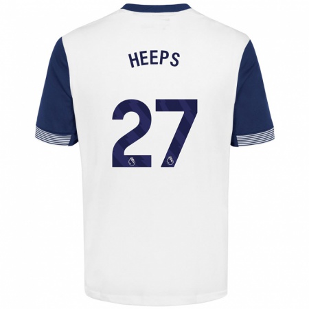 Kandiny Hombre Camiseta Eleanor Heeps #27 Blanco Azul 1ª Equipación 2024/25 La Camisa Chile