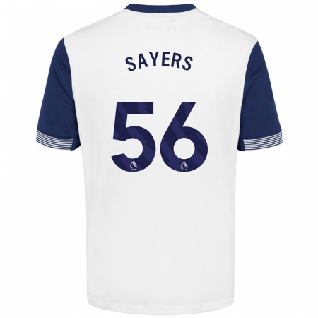 Kandiny Hombre Camiseta Charlie Sayers #56 Blanco Azul 1ª Equipación 2024/25 La Camisa Chile