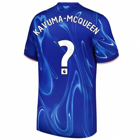 Kandiny Hombre Camiseta Ryan Kavuma-Mcqueen #0 Azul Blanco 1ª Equipación 2024/25 La Camisa Chile