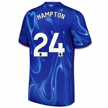 Kandiny Hombre Camiseta Hannah Hampton #24 Azul Blanco 1ª Equipación 2024/25 La Camisa Chile