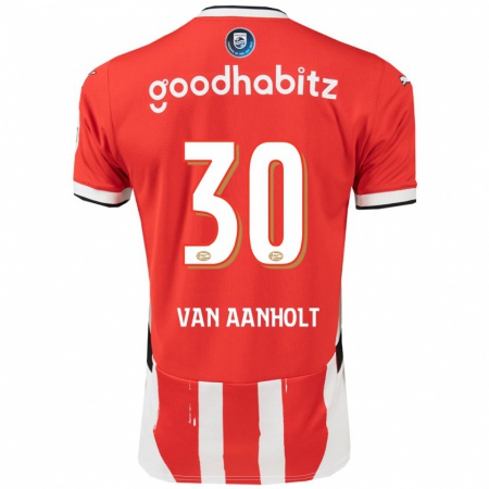 Kandiny Hombre Camiseta Patrick Van Aanholt #30 Rojo Blanco 1ª Equipación 2024/25 La Camisa Chile