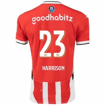 Kandiny Hombre Camiseta Amy Harrison #23 Rojo Blanco 1ª Equipación 2024/25 La Camisa Chile