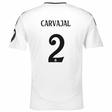 Kandiny Hombre Camiseta Daniel Carvajal #2 Blanco 1ª Equipación 2024/25 La Camisa Chile